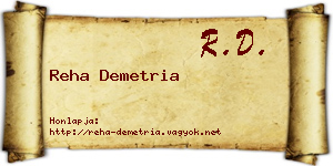 Reha Demetria névjegykártya